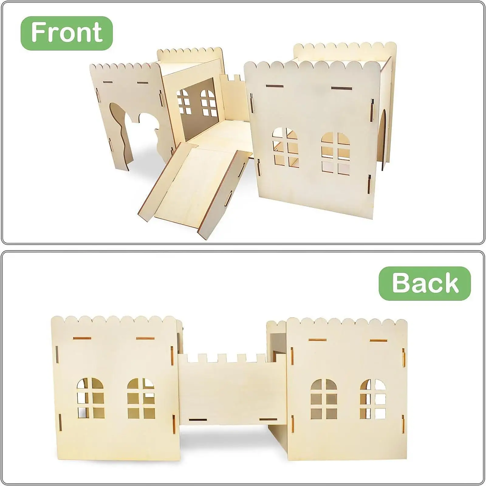 Cachette en bois pour lapin, chinchillas gerbille, hamsters – Image 5