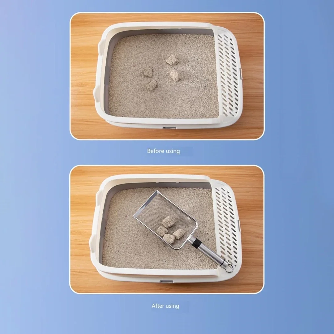 Outil de nettoyage pour animaux de compagnie, cuillère à litière en métal et alliage d'aluminium pour chat, poignée Durable en acier inoxydable, pelle à merde pour animaux de compagnie 1 pièce – Image 6