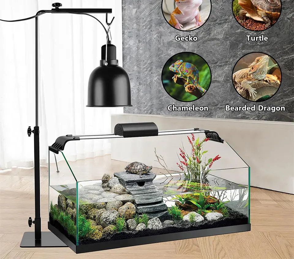 Support de lampe pour Reptile en métal réglable