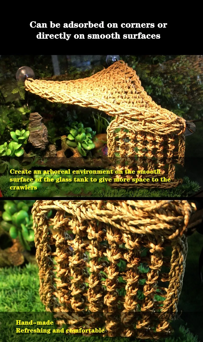 Hamac en fibres naturelles pour reptiles comme le gecko et hamster – Image 25