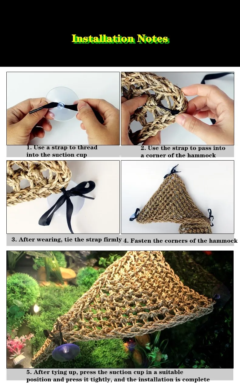 Hamac en fibres naturelles pour reptiles comme le gecko et hamster – Image 27