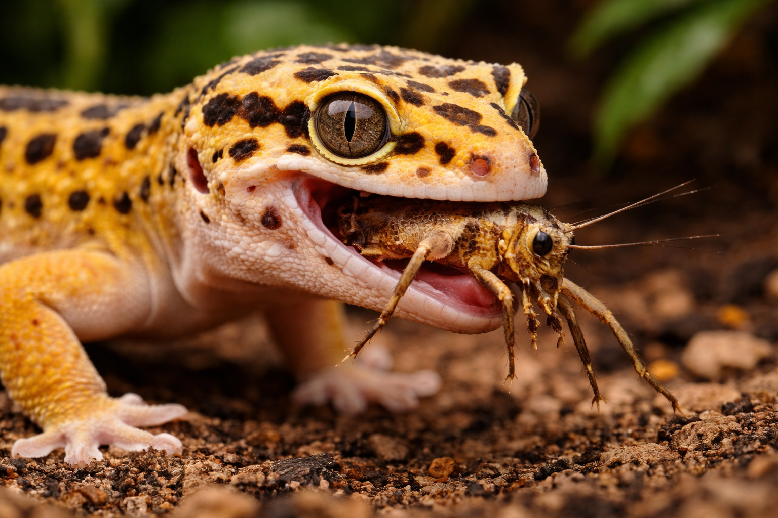 Gecko léopard dans une zone desrtique