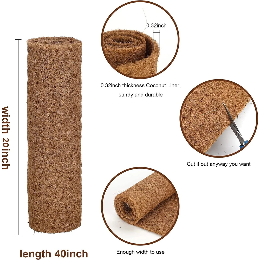 Rouleau en fibre de Coco naturelle pour décor de vivarium, terrarium tropical