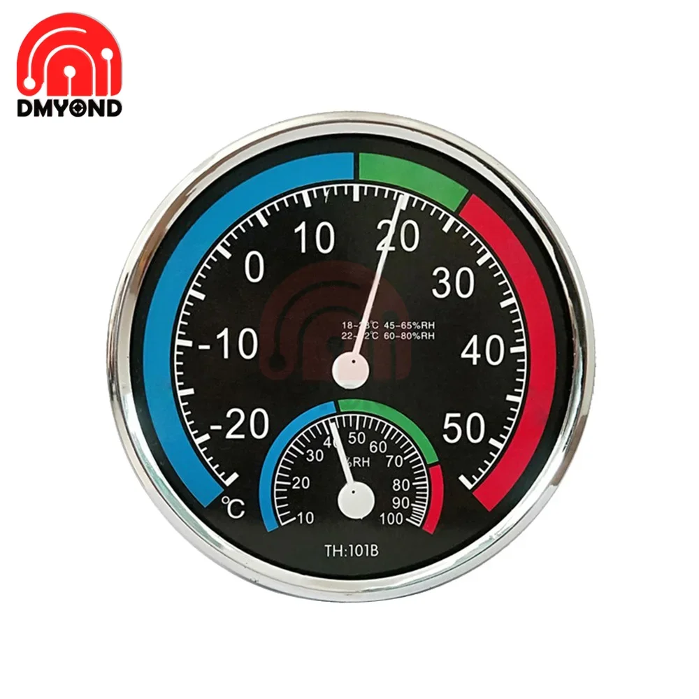 Mini thermomètre et hygromètre rond à aiguilles